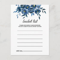Blaue Floral Bucket List Cards