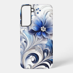Blaue Floral Pastell Soft Design Samsung Galaxy Hülle