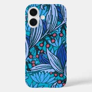 Blaue florale Antik-Boho-Moderne iPhone 16 Hülle