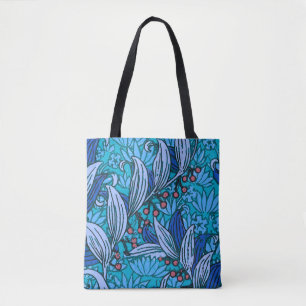 Blaue florale Antiquität Boho Modern