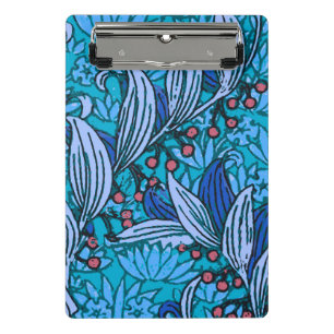 Blaue florale Antiquität Boho Modern Mini Klemmbrett