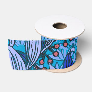 Blaue florale Antiquität Boho Modern Satinband