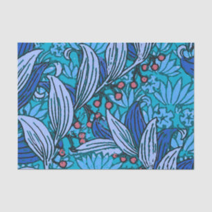 Blaue florale Antiquität Boho Modern Seidenpapier
