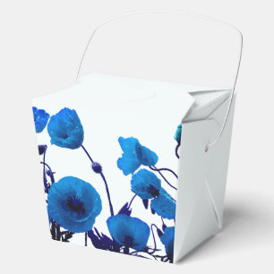 Blaue Florale Aquarell-Mohnblumen-Garten-Thema Geschenkschachtel