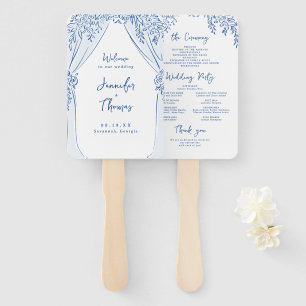 Blaue Florale Bogen Whimsical Hochzeitsprogramme Fächer