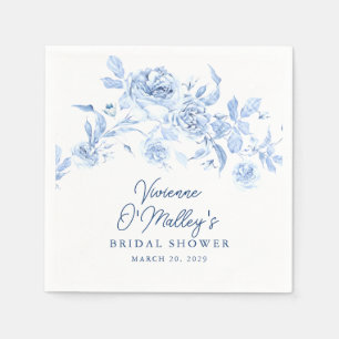 Blaue Florale Brautparty Serviette