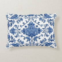 Blaue florale Chinoiserie Weiße Wasserfarbe