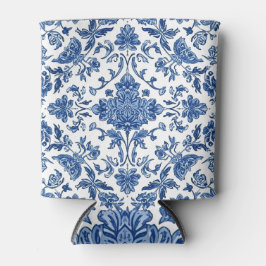 Blaue florale Chinoiserie Weiße Wasserfarbe Dosenkühler
