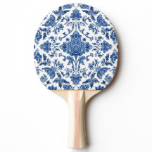 Blaue florale Chinoiserie Weiße Wasserfarbe