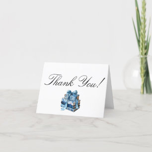 Blaue Florale Ein Neues Kapitel Hochzeitsdusche  Dankeskarte