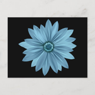Blaue Florale Gänseblümchen-Blume Schwarze Gänsebl Postkarte