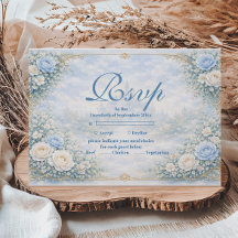Blaue Florale Gold-Garten-Quinceañera