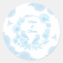 Blaue Florale Hochzeit 💙 Personalisierte Namen