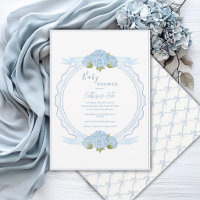 Blaue Florale Hortensien Elegante Babyparty