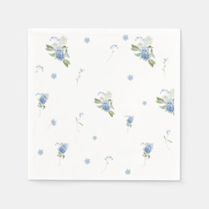 Blaue florale Jungen-Baby-in-Blüte-Baby-Party Serviette