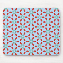blaue florale Motive geometrisches Musterdesign  Mousepad