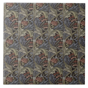 Blaue Florale Pink Vintage William Morris Glockenb Fliese