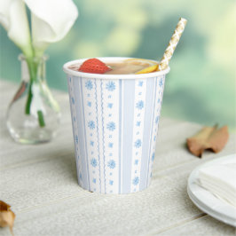 Blaue Florale Wasserfarbe Oster Cottage Core Pappbecher