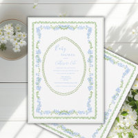 Blaue florale wunderliche Vintage-Rahmen-Baby-Part