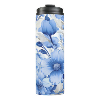 Blaue Floralsymphonie Thermosbecher