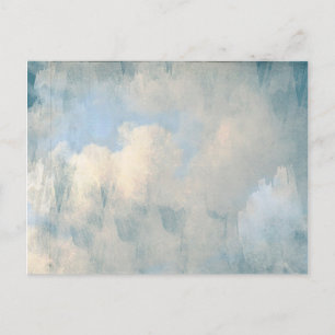 Blaue Fluffige Wolken Malerei Hintergrund Postkarte
