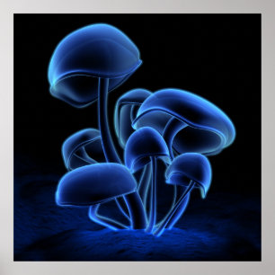 Blaue Fluoreszenz (Quadrat) Poster