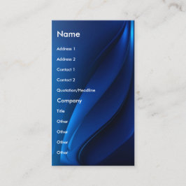 Blaue flüssige zeitgenössische visitenkarte