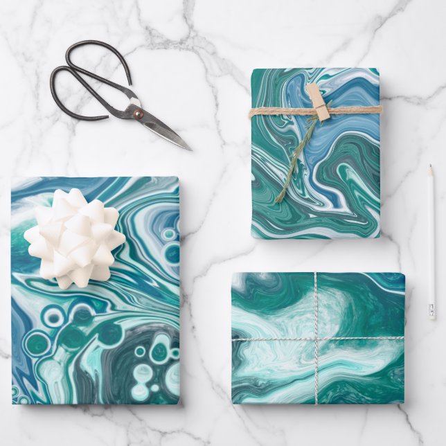 Blaue Flüssigkeit Geschenkpapier Set (Vorderseite)