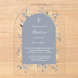 blaue Foliage-Tauf-Acryleinladung Acryleinladungen