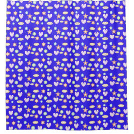 Blaue Formen Duschvorhang