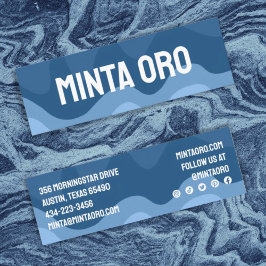 Blaue Formen Handgefertigte Wavy Strips und sozial Mini Visitenkarte