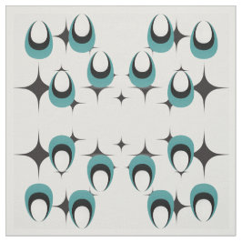 Blaue Formen Mitte Jahrhundert Modernes Gewebe Stoff