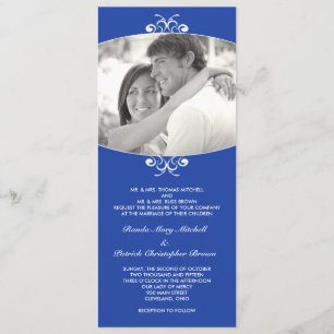 Blaue Foto-Hochzeitseinladung Einladung