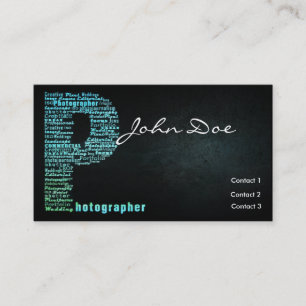 Blaue Fotografie-typografische Visitenkarte