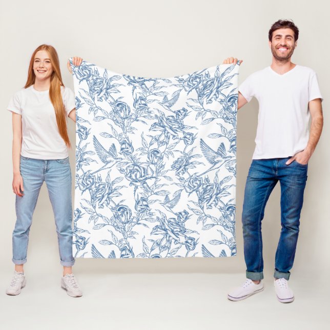 Blaue französische Toile Fleecedecke (Beispiel)