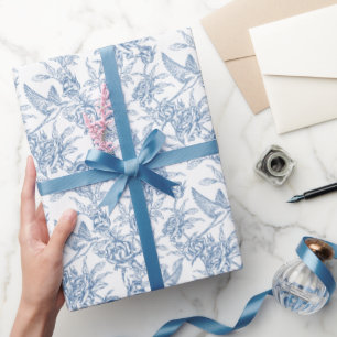Blaue französische Toile Geschenkpapier