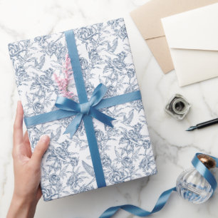 Blaue französische Toile Geschenkpapier
