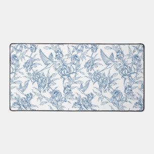 Blaue französische Toile Schreibtischunterlage