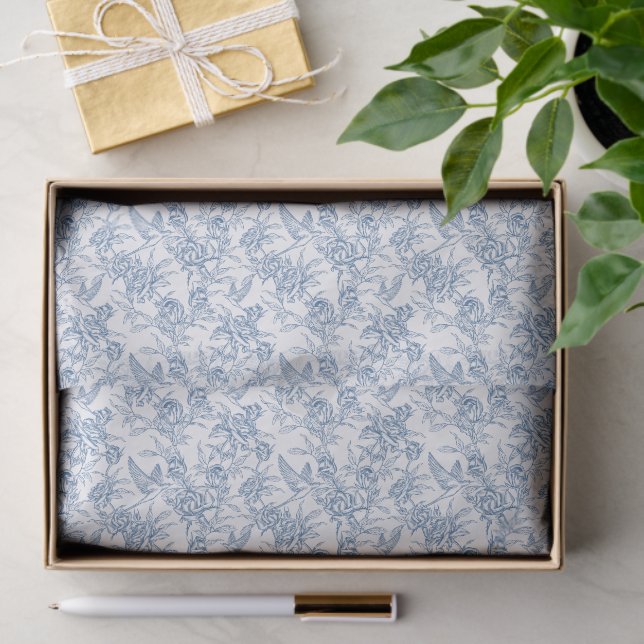 Blaue französische Toile Seidenpapier (Geschenk)