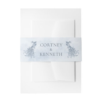 Blaue französische Vögel Toile elegante romantisch Einladungsbanderole