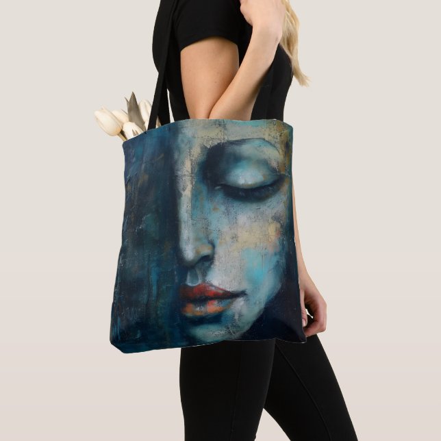 Blaue Frau Abstrakte Kunst (Von Nahem)