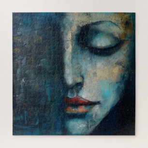 Blaue Frau Abstrakte Kunst Puzzle