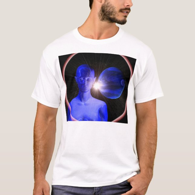 Blaue Frau im Raum T-Shirt (Vorderseite)