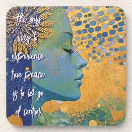 Blaue Frau Lasse Kontrolle harter Kunststoff Unter Getränkeuntersetzer