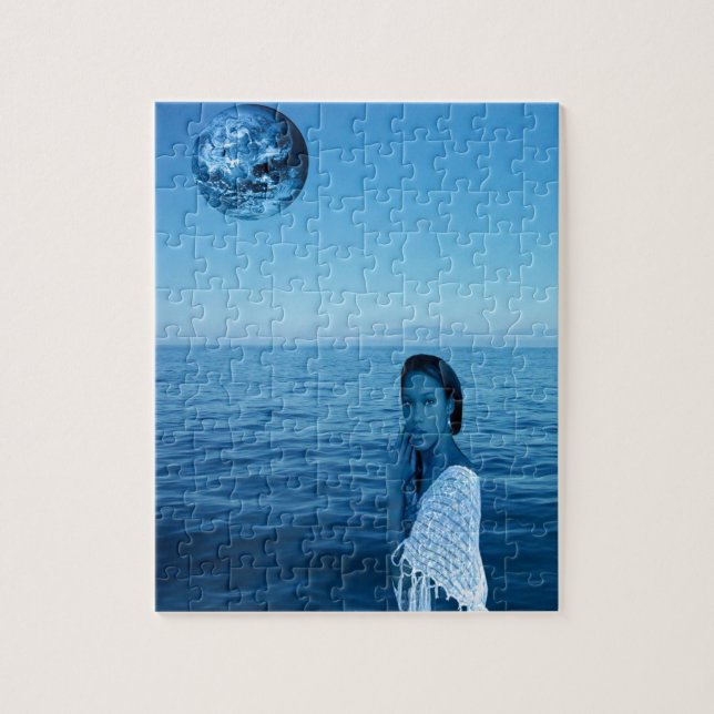 Blaue Frau Puzzle (Vertikal)