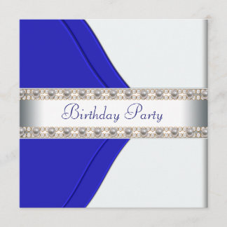 Blaue Frauen Geburtstagsparty Einladung