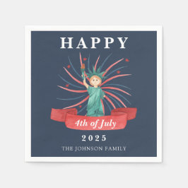 Blaue Freiheitsstatue am 4. Juli Serviette