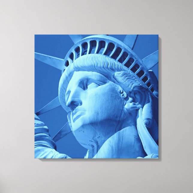 Blaue Freiheitsstatue umarmte Canvas Leinwanddruck (Vorderseite)