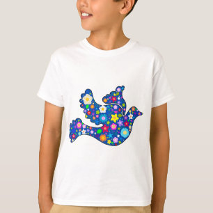 Blaue Friedenstaube gemacht von den dekorativen T-Shirt