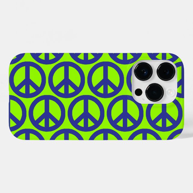 Blaue Friedenszeichen Case-Mate iPhone Hülle (Rückseite (Horizontal))